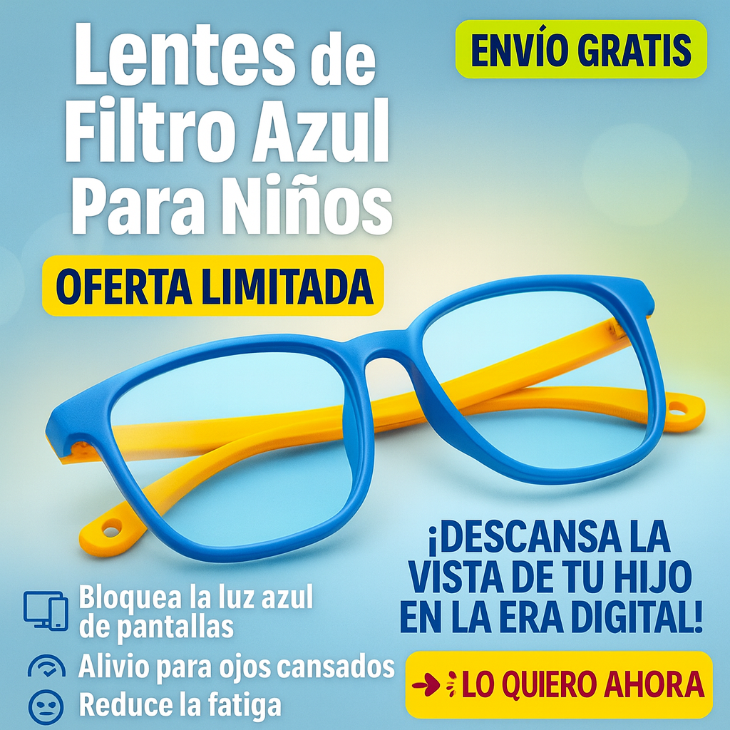 Lentes de Filtro Azul Para Niños | Protege su Visión de Aparatos Tecnológicos