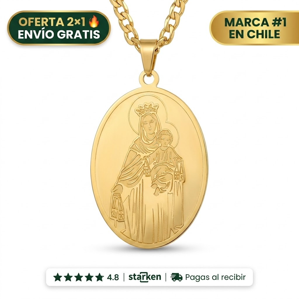 Collar Virgen del Carmen – Tu Fe en Oro 18K