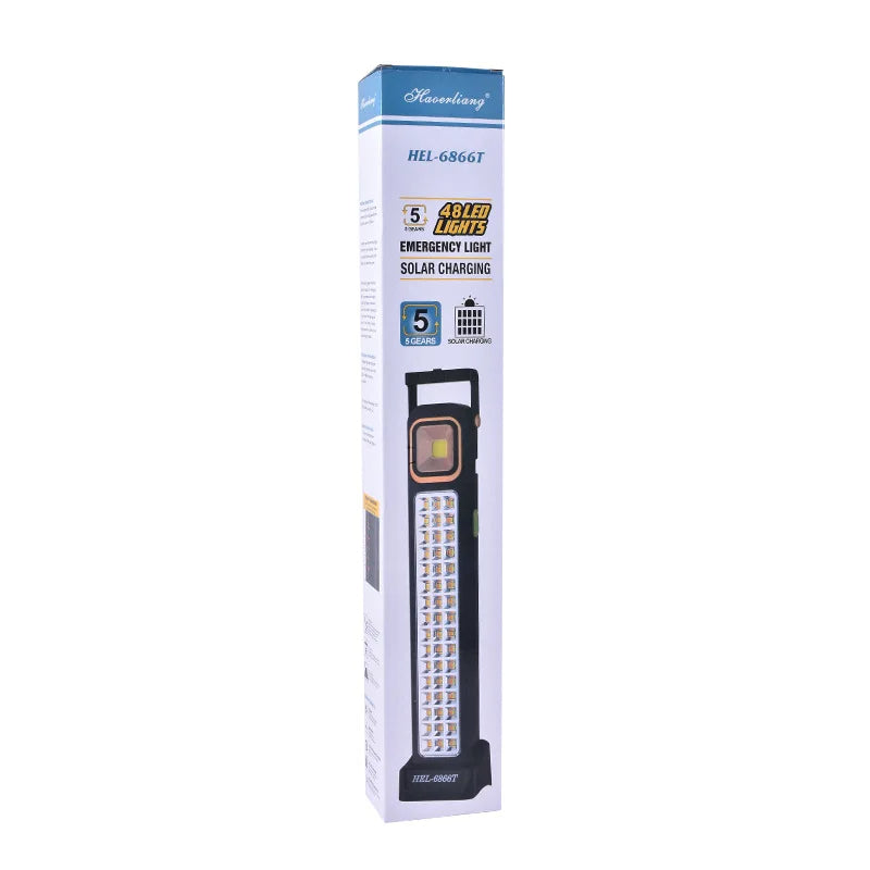 Linterna Solar Emergencia multifuncional (Panel solar + Cargador Celular + LED Potente)