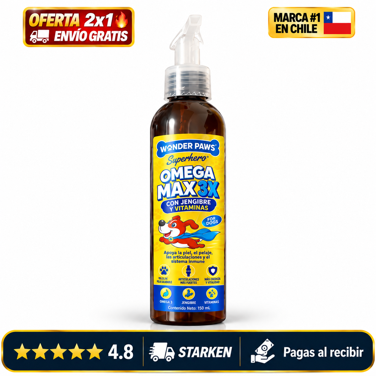 Omega Max – Pelaje Brillante y Piel Sana para tu Perro