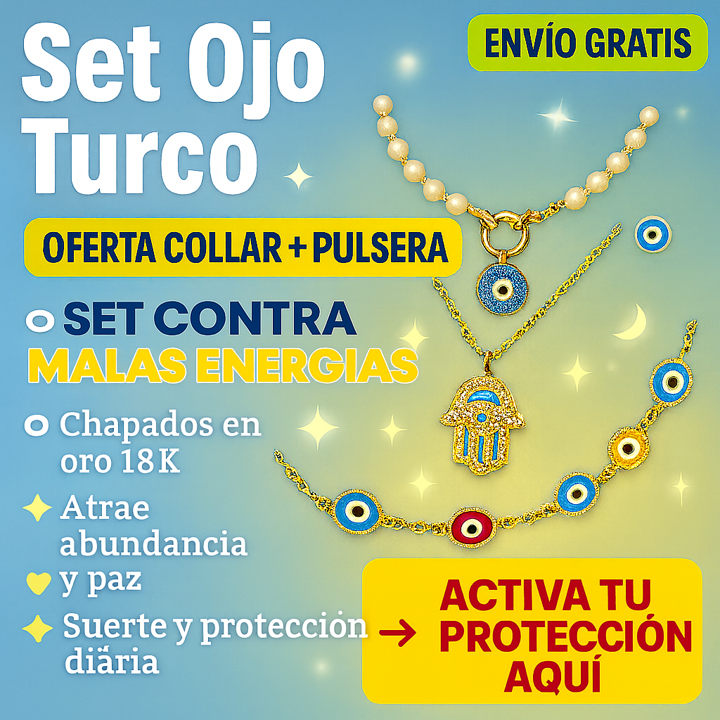 Combo Set Ojo Turco "Collar (3 en 1) + Pulsera"